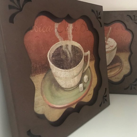 Coffee Lover's Metal Wall Art Other - Coffee Bar Metal Prints Detail Cutouts